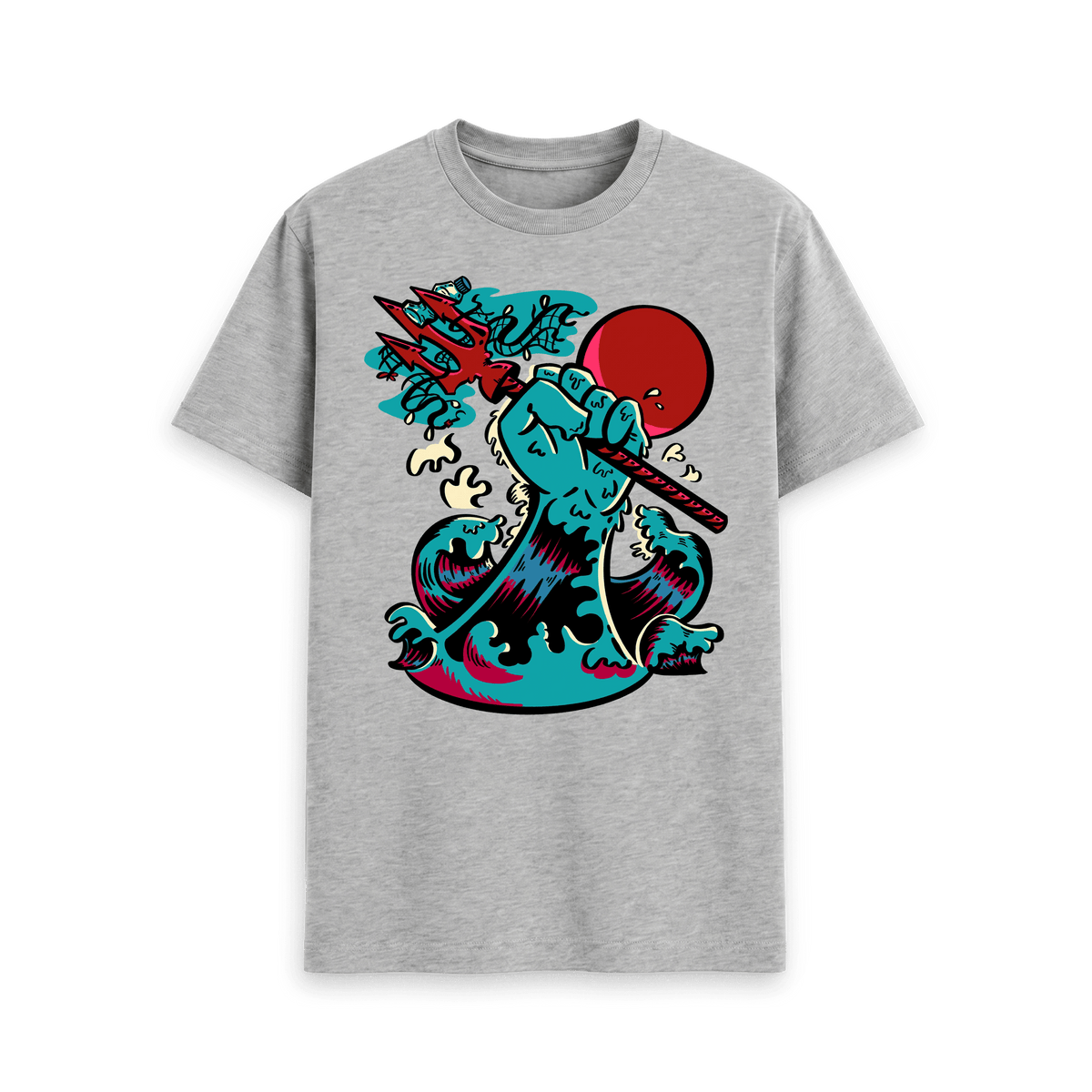 Athletic Grey Printed T-shirt Front