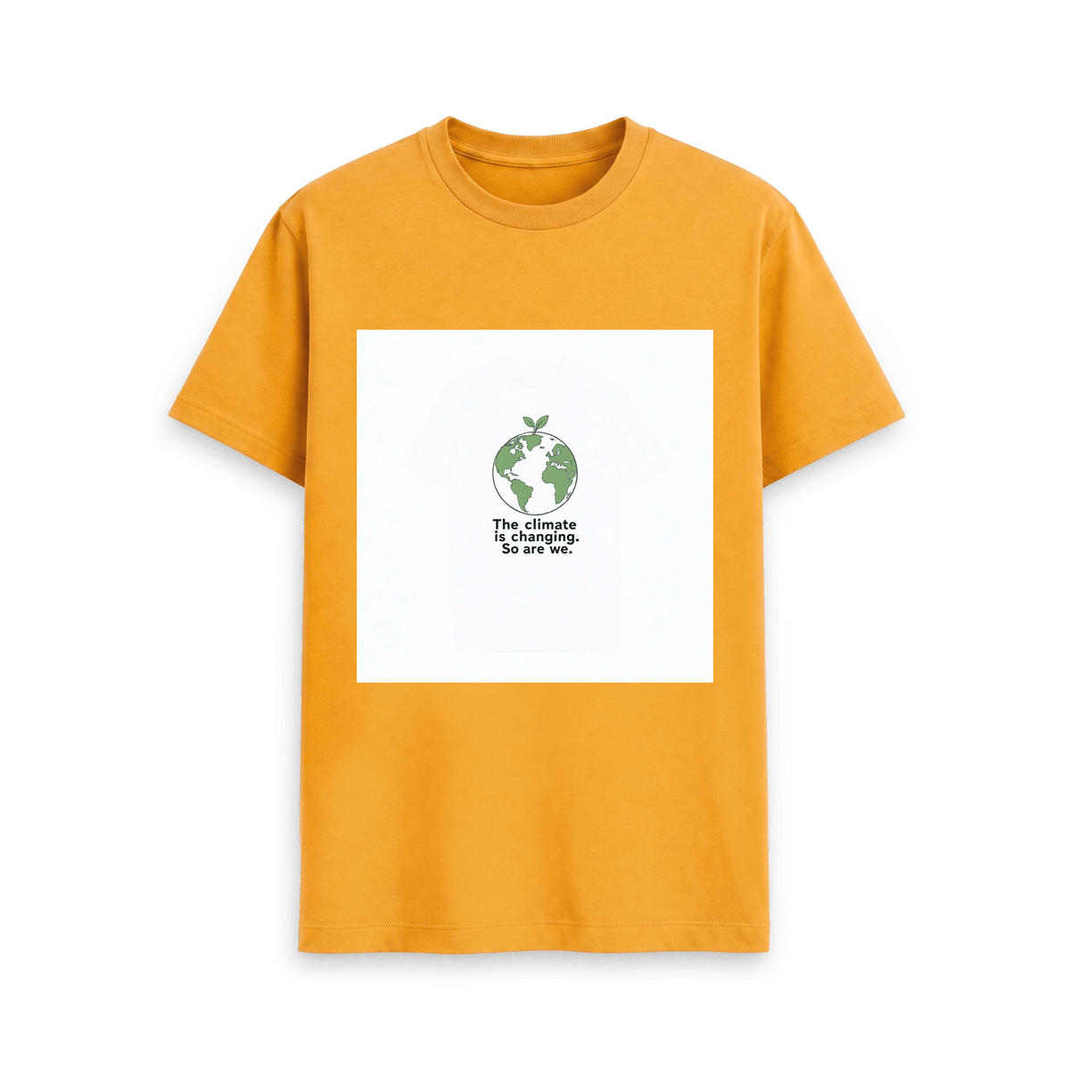 Mustard Printed T-shirt Front