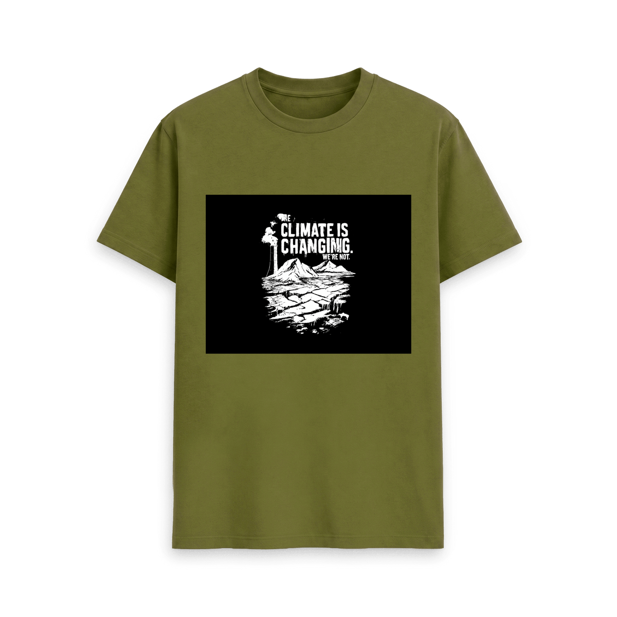 Moss Green Printed T-shirt Front