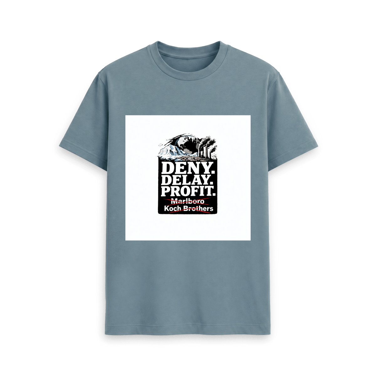 Stone Blue Printed T-shirt Front