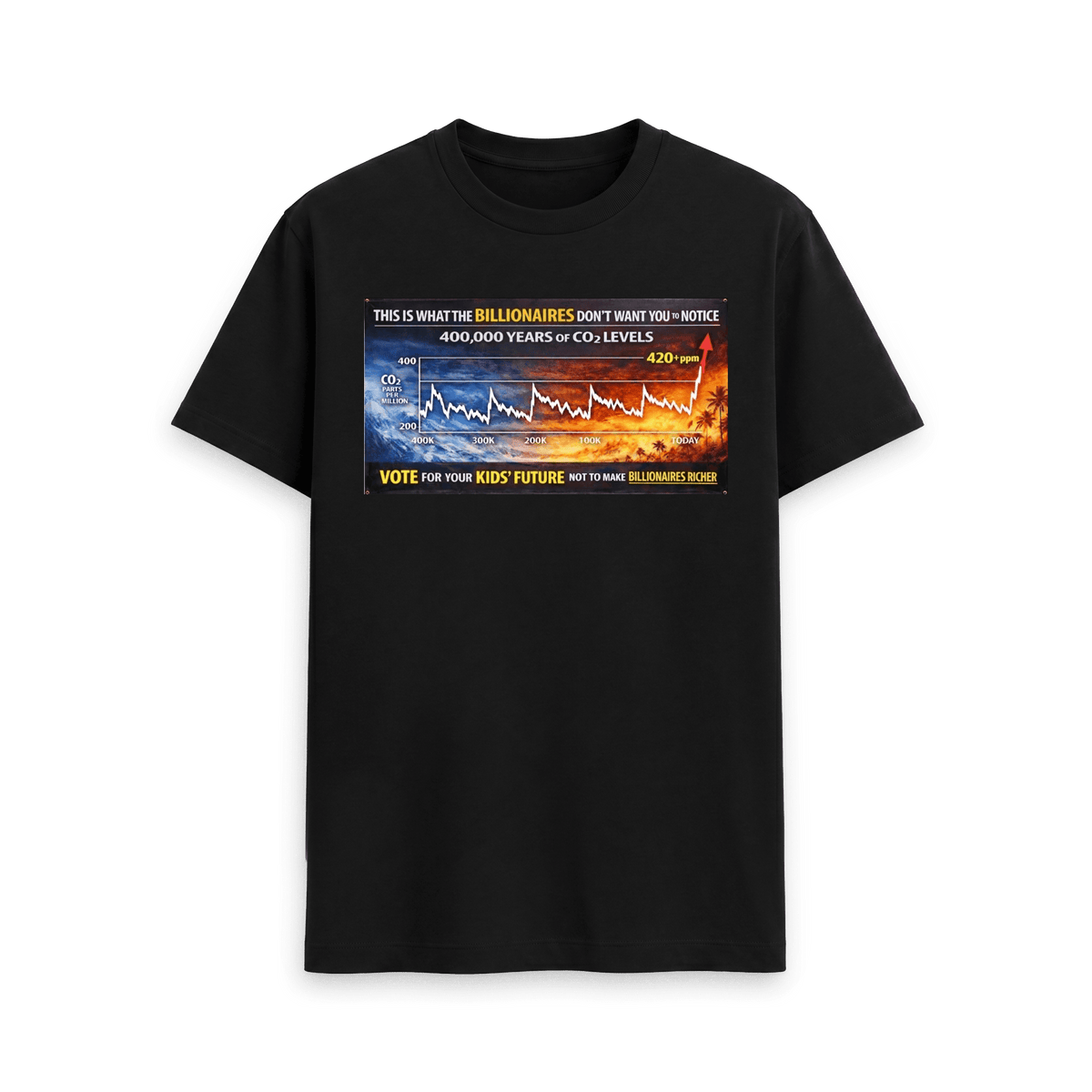 Black Printed T-shirt Front