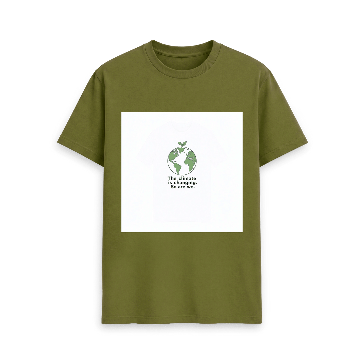 Moss Green Printed T-shirt Front