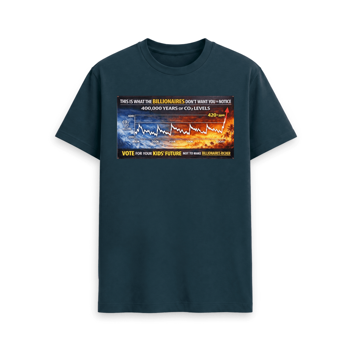 Denim Blue Printed T-shirt Front