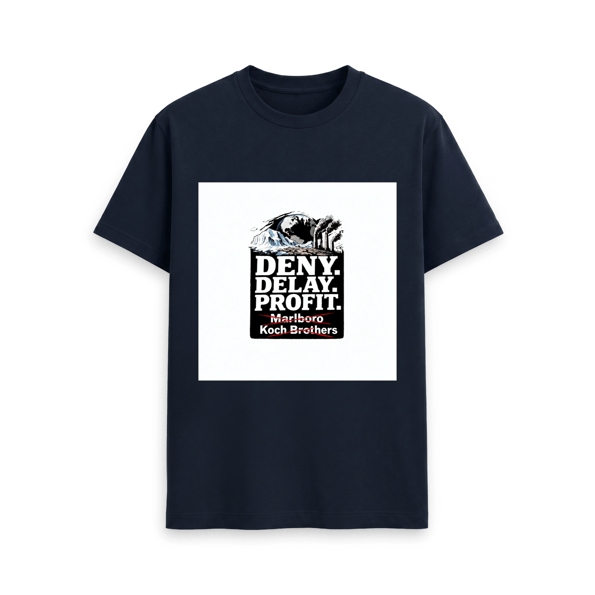 Navy Blue Printed T-shirt Front