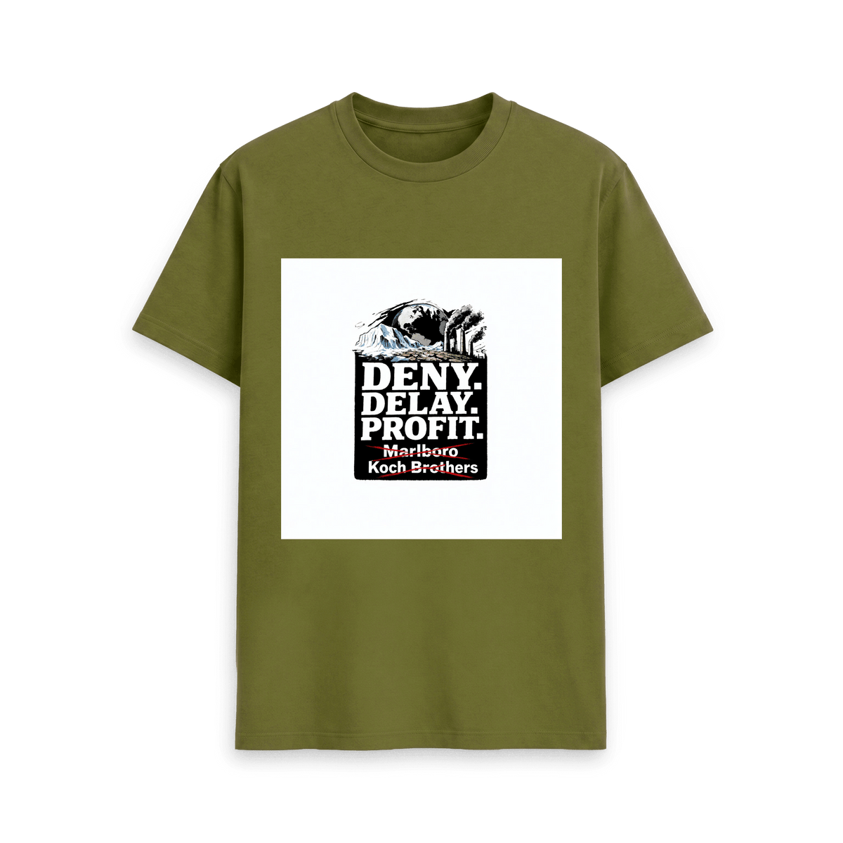 Moss Green Printed T-shirt Front