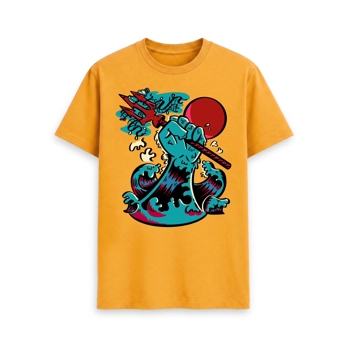 Mustard Printed T-shirt Front