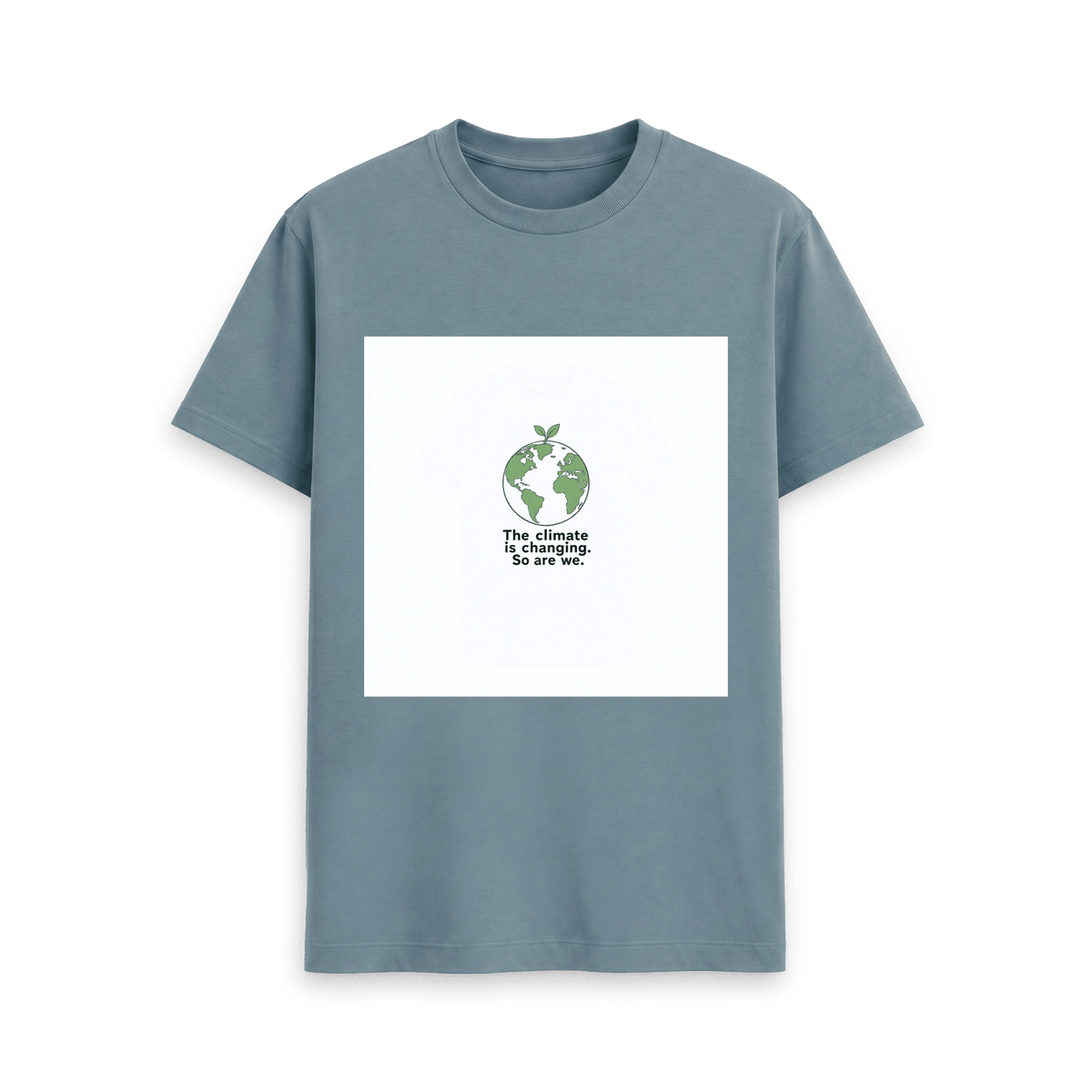 Stone Blue Printed T-shirt Front
