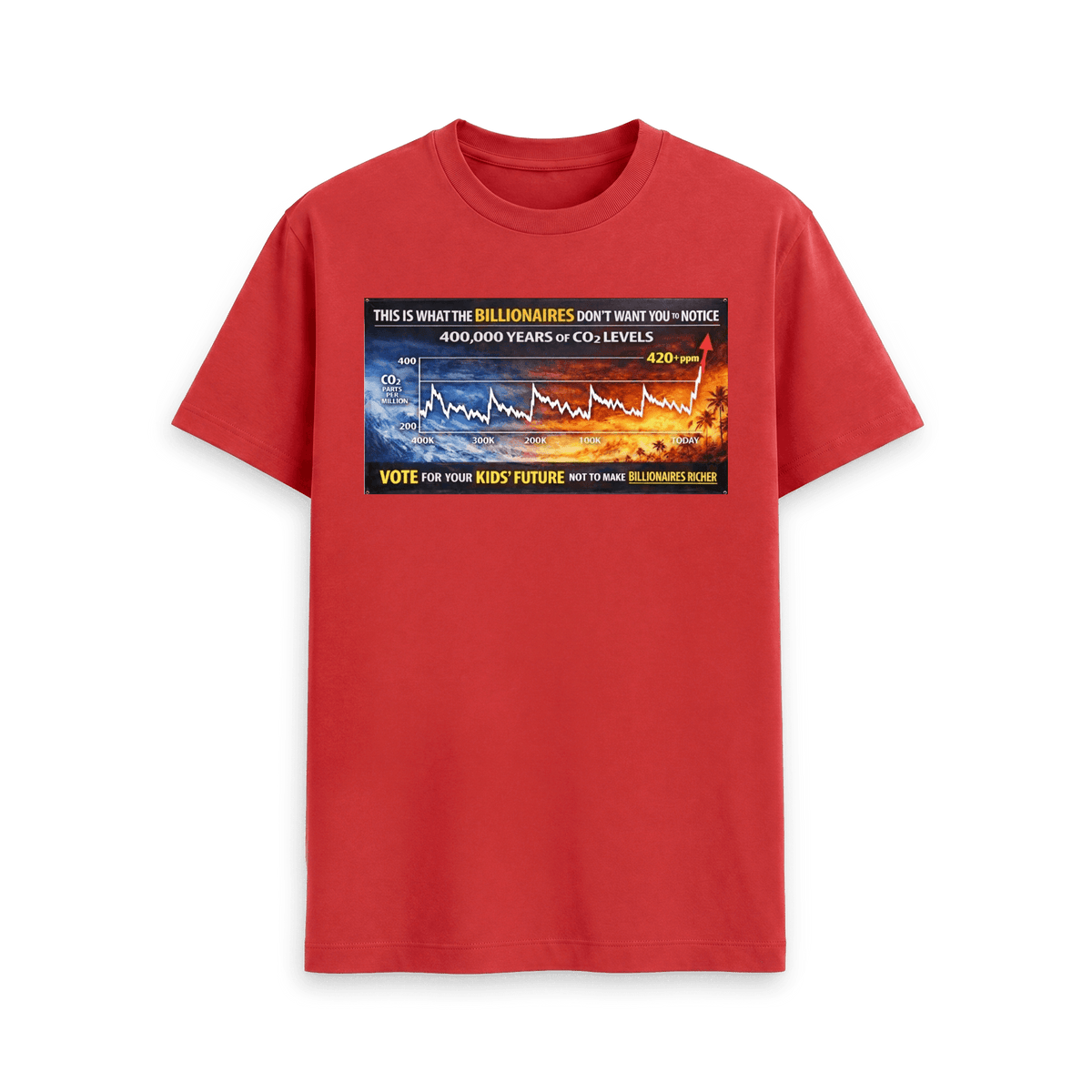 Red Printed T-shirt Front