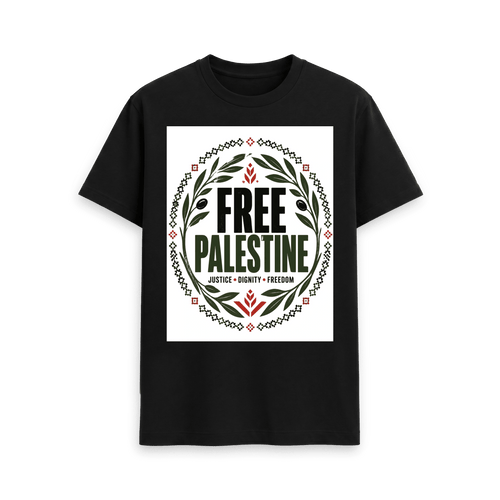 Black Printed T-shirt Front