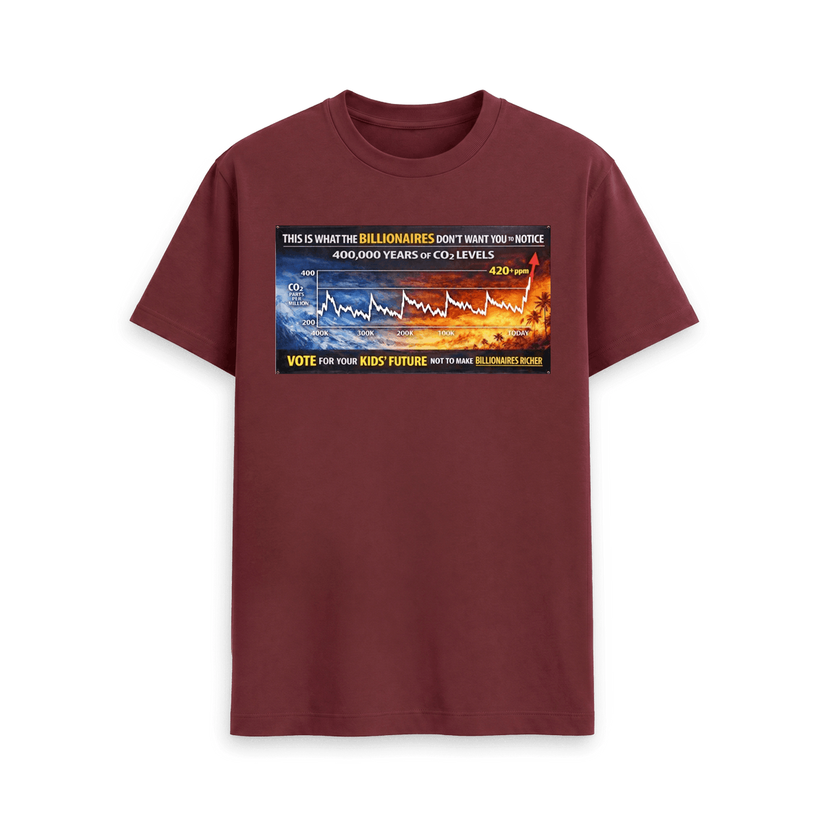 Red Wine Printed T-shirt Front