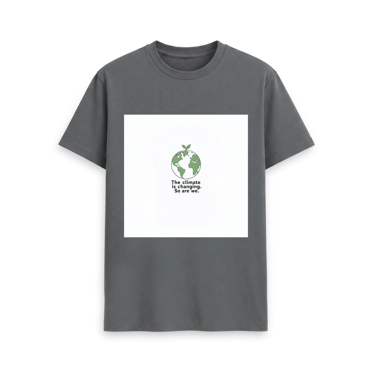 Slate Grey Printed T-shirt Front