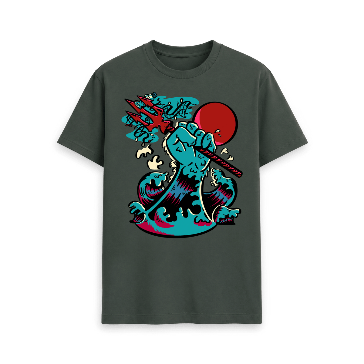 Dark Grey Printed T-shirt Front